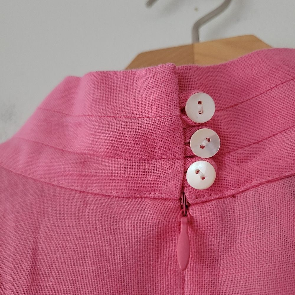 Talbots Petites 100% Irish Linen Pink Sleeveless Blouse 6 - Picture 4 of 7